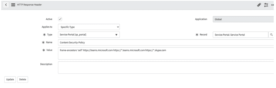 ServiceNow iFrame Header ServiceNow iFrame Header
